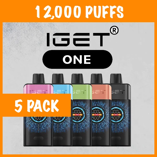 5 Pack – IGET One – 12000 Puffs wholesale pack - 5 pack · 12,000 puffs