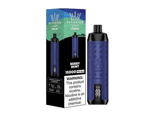 Alfakher Crown Bar Berry Mint disposable vape - 15,000 puffs Box of 10