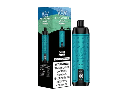 Alfakher Crown Bar Gum Mint disposable vape - 15,000 puffs Box of 10