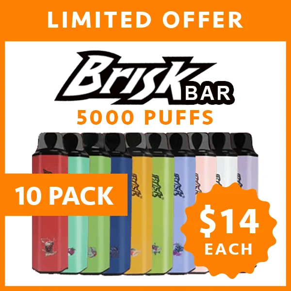 Brisk Bar – 5000 Puffs – 10 Pack wholesale pack - 10 pack · 5,000 puffs