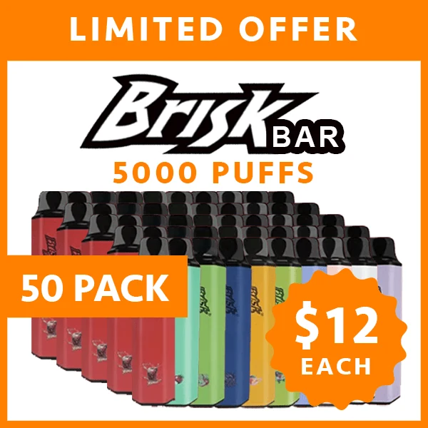 Brisk Bar – 5000 Puffs – 50 Pack wholesale pack - 50 pack · 5,000 puffs