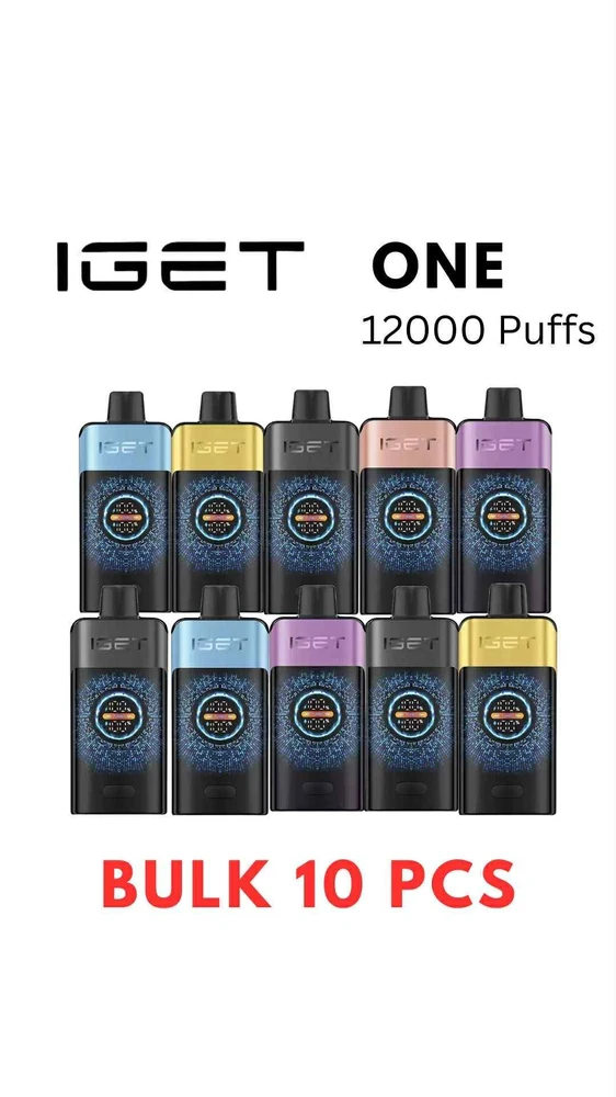 Bulk 10 PCS – IGET One 12000 Puffs – Can Mix Flavours wholesale pack - 10 pcs · 12,000 puffs