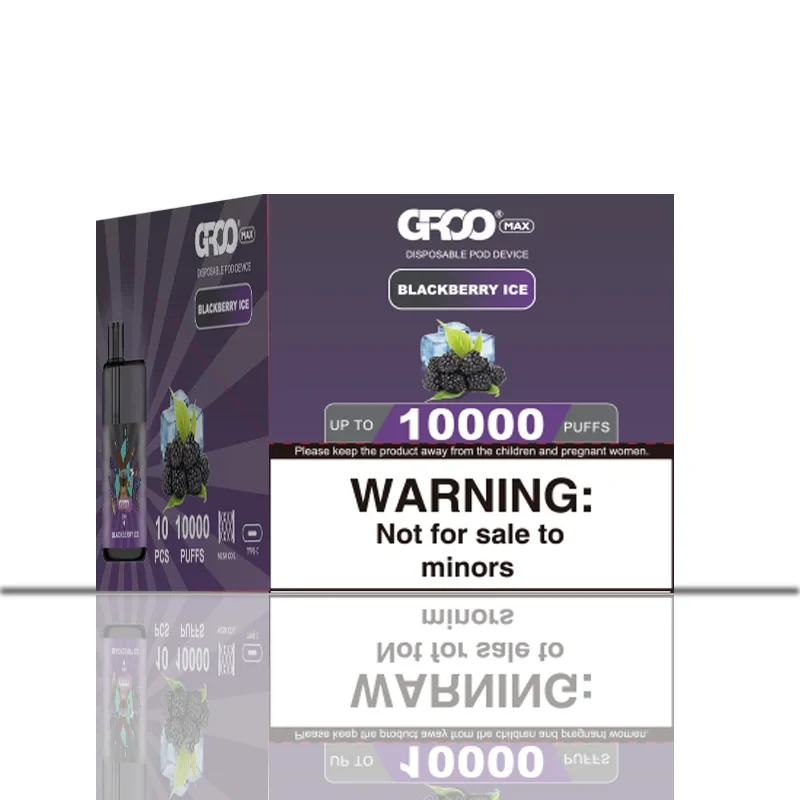 GROO Max–Blackberry Ice–10 Pack Bulk wholesale pack - 10 pack · Up to 10,000 puffs each