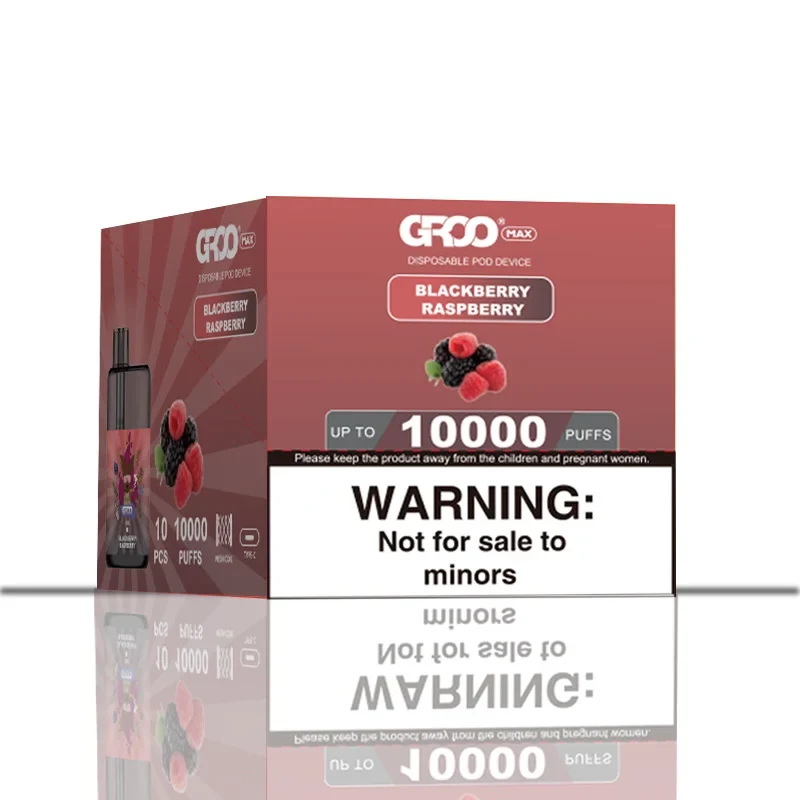 GROO Max–Blackberry Raspberry–10 Pack Bulk wholesale pack - 10 pack · Up to 10,000 puffs each