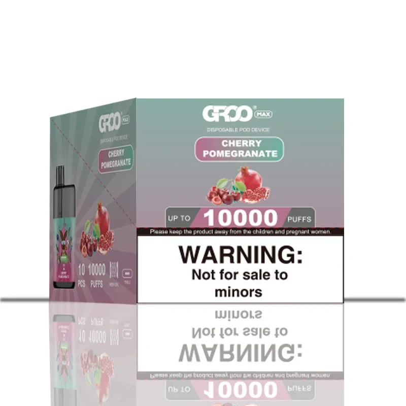 GROO Max–Cherry Pomegranate–10 Pack Bulk wholesale pack - 10 pack · Up to 10,000 puffs each