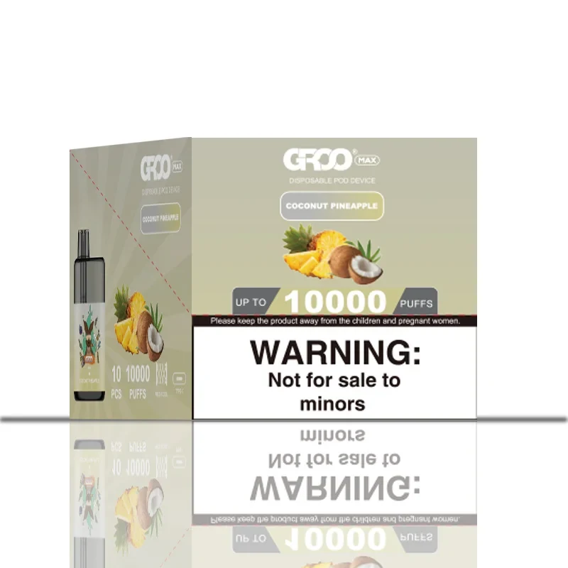GROO Max–Coconut Pineapple–10 Pack Bulk wholesale pack - 10 pack · Up to 10,000 puffs each
