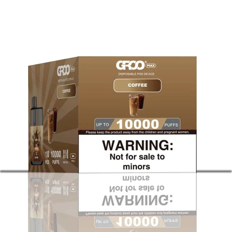 GROO Max–Coffee–10 Pack Bulk wholesale pack - 10 pack · Up to 10,000 puffs each