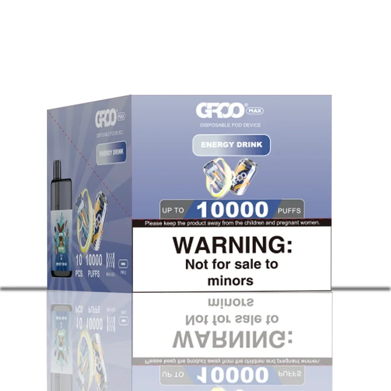 GROO Max–Energy Drink–10 Pack Bulk wholesale pack - 10 pack · Up to 10,000 puffs each