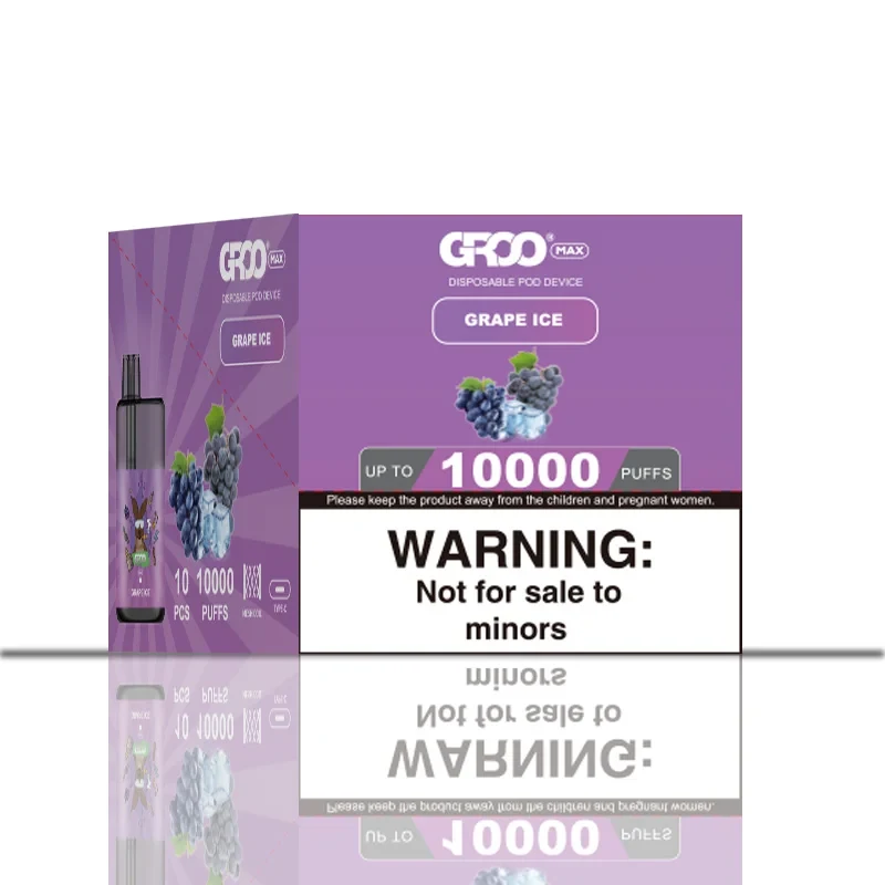 GROO Max–Grape Ice–10 Pack Bulk wholesale pack - 10 pack · Up to 10,000 puffs each