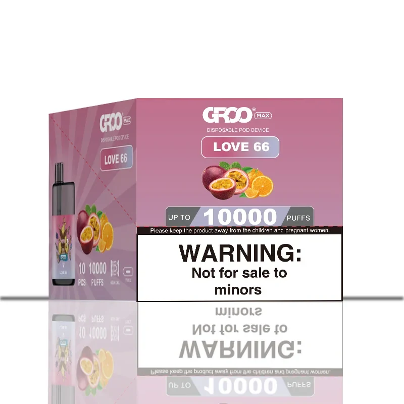 GROO Max–Love 66–10 Pack Bulk wholesale pack - 10 pack · Up to 10,000 puffs each