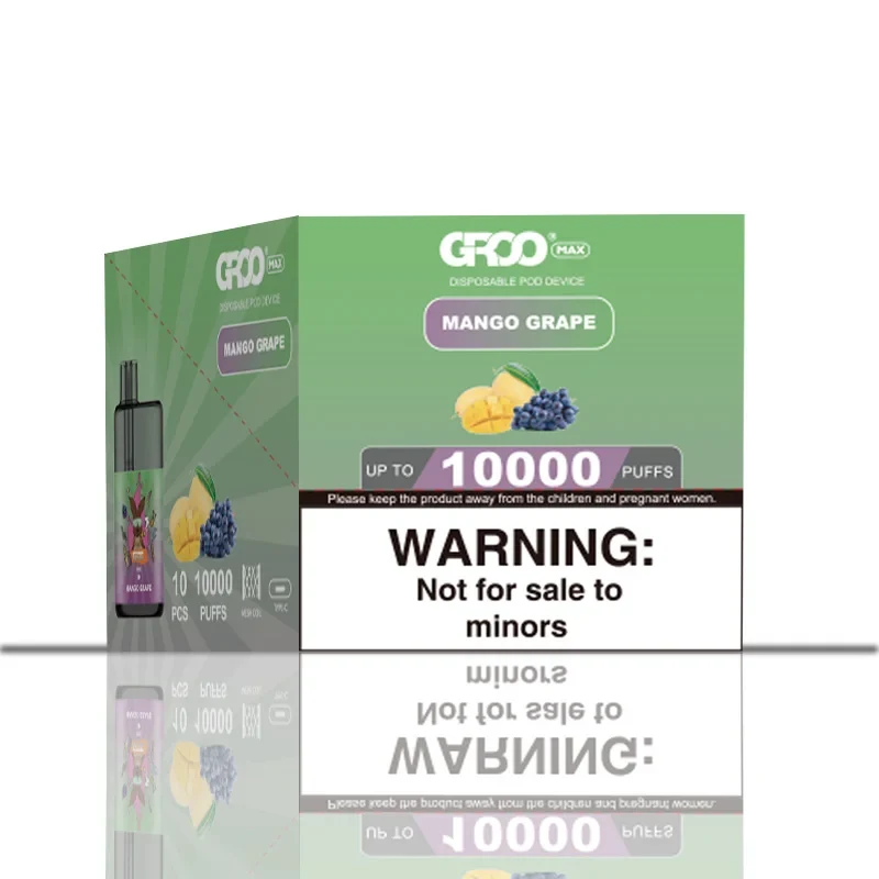 GROO Max–Mango Grape –10 Pack Bulk wholesale pack - 10 pack · Up to 10,000 puffs each