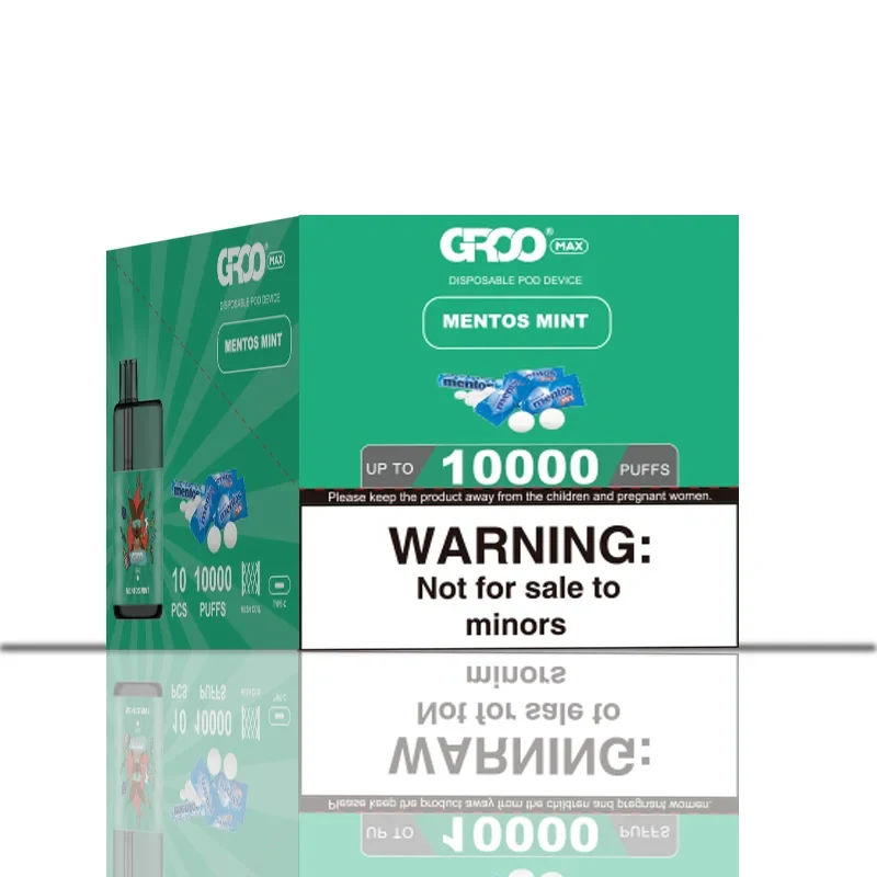 GROO Max–Mentos Mint–10 Pack Bulk wholesale pack - 10 pack · Up to 10,000 puffs each