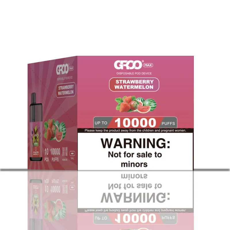 GROO Max–Strawberry Watermelon–10 Pack Bulk wholesale pack - 10 pack · Up to 10,000 puffs each