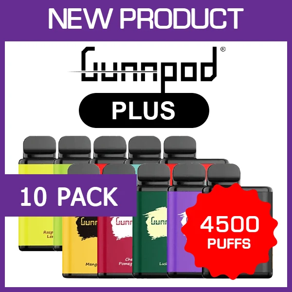 Gunnpod Plus – 4500 Puffs – 10 Pack wholesale pack - 10 pack · 4,500 puffs