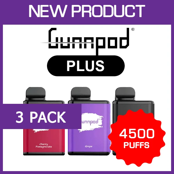 Gunnpod Plus – 4500 Puffs – 3 Pack wholesale pack - 3 pack · 4,500 puffs