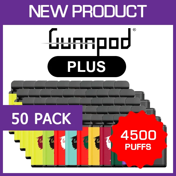 Gunnpod Plus – 4500 Puffs – 50 Pack wholesale pack - 50 pack · 4,500 puffs