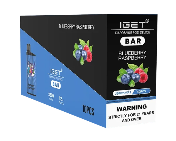 IGET Bar Blueberry Raspberry disposable vape - 3,500 puffs