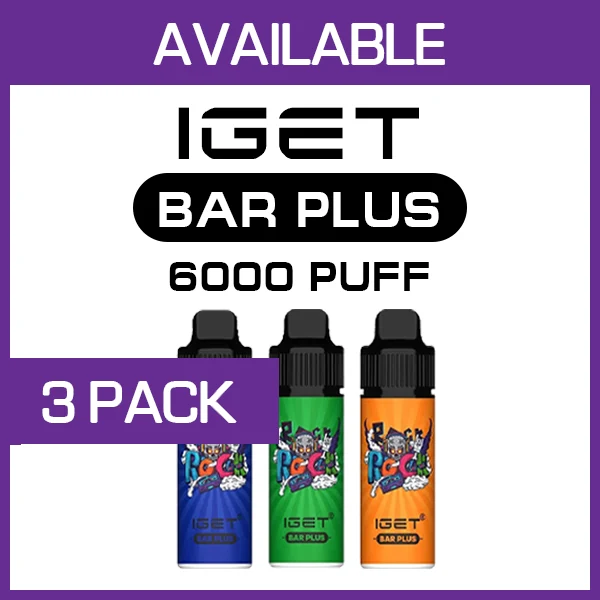 IGET Bar Plus Kit – 6000 Puffs – 3 Pack wholesale pack - 3 pack · 6,000 puffs