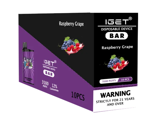 IGET Bar Raspberry Grape disposable vape - 3,500 puffs