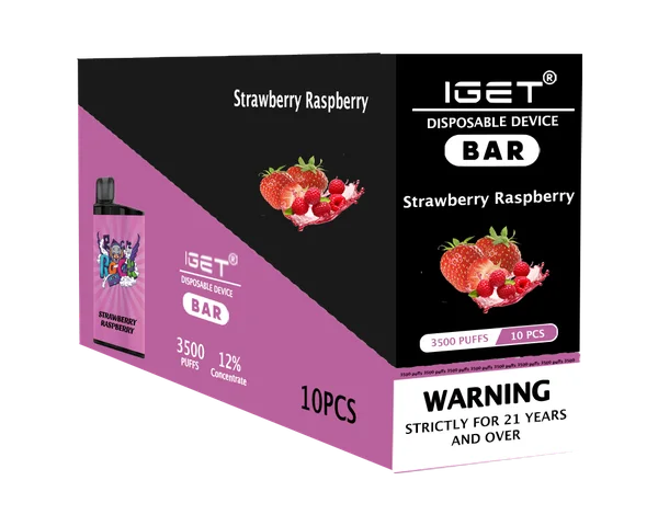 IGET Bar Strawberry Raspberry disposable vape - 3,500 puffs
