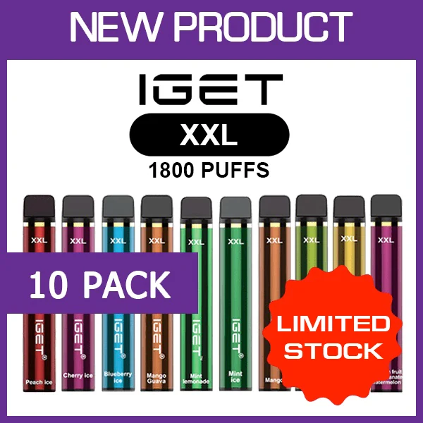 IGET XXL – 1800 Puffs – 10 Pack wholesale pack - 10 pack · 1,800 puffs