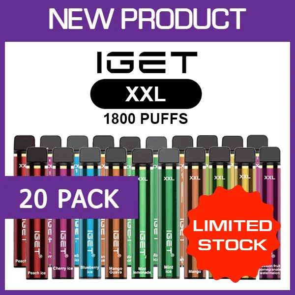 IGET XXL – 1800 Puffs – 20 Pack wholesale pack - 20 pack · 1,800 puffs