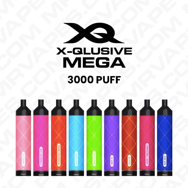X-Qlusive Mega – 3600 Puffs – 100 Pack wholesale pack - 100 pack · 3,600 puffs